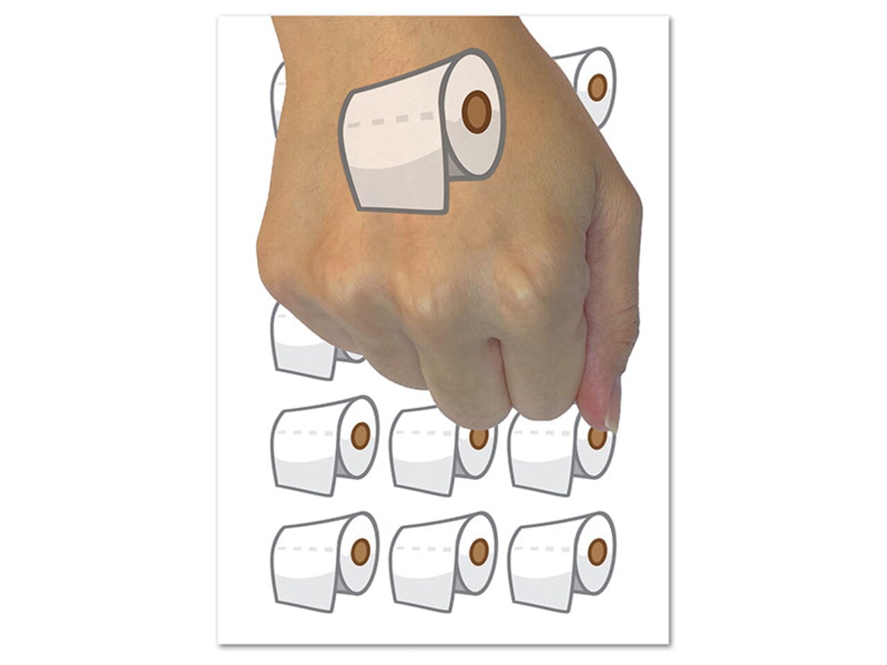 Toilet Paper Doodle Temporary Tattoo Water Resistant Fake Body Art Set Collection (1 Sheet)